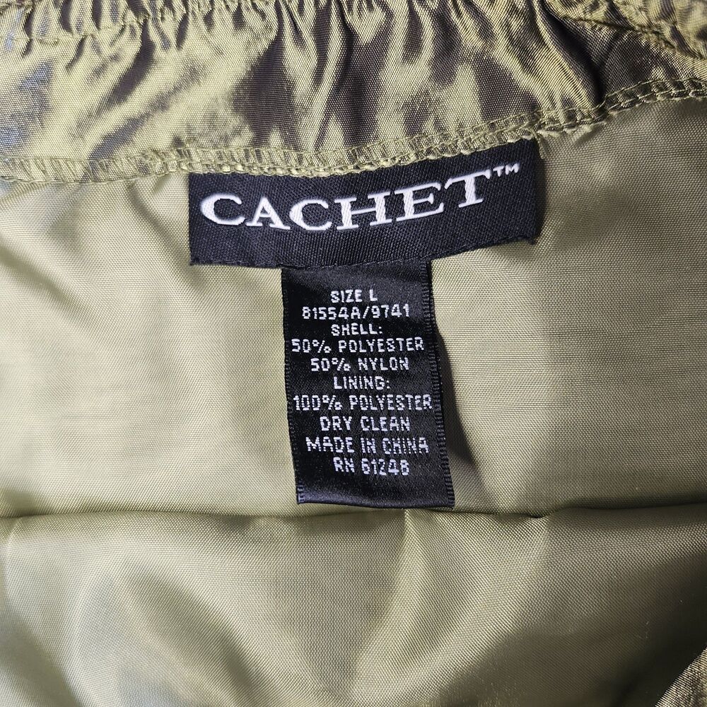 Cachet Olive Green A-Line Maxi Skirt Vintage Evening Satin Taffeta NWT Large - Picture 8 of 10